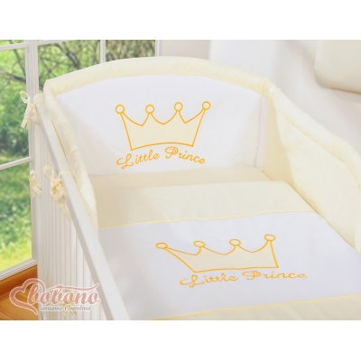 Universal Babybett Kopfschutz - Little Prince/Princess creme