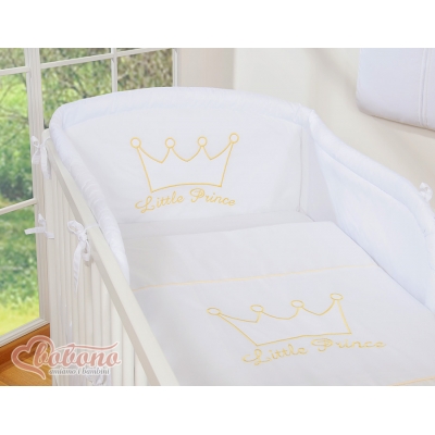 Universal Babybett Kopfschutz - Little Prince/Princess weiß