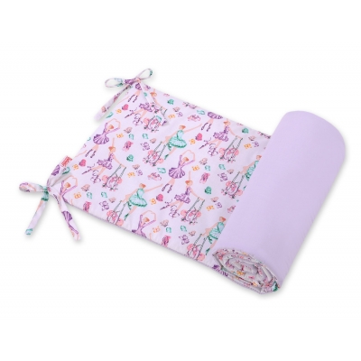 Universal Bettumrandung für Babybett -  Ballerinen lila