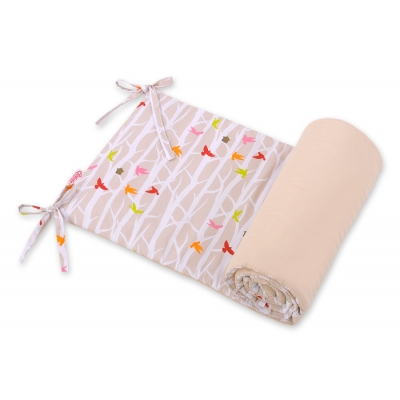 Universal Bettumrandung für Babybett - Bäume beige