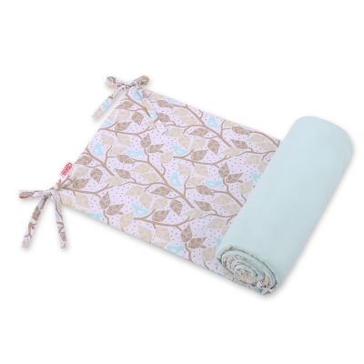 Universal Bettumrandung für Babybett - beige Blätter