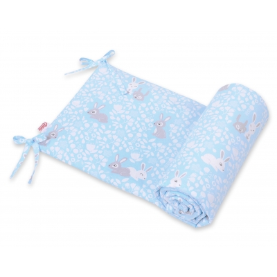 Universal Bettumrandung für Babybett - blaue Hasen