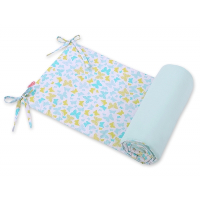 Universal Bettumrandung für Babybett - blaue Schmeterlinge