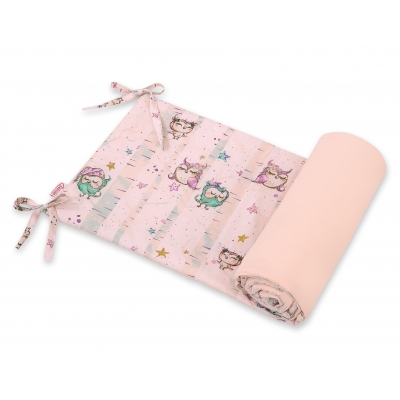 Universal Bettumrandung für Babybett - Eulen creme-minze
