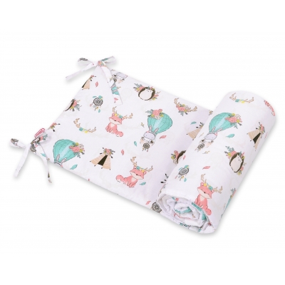 Universal Bettumrandung für Babybett - Füchse beige