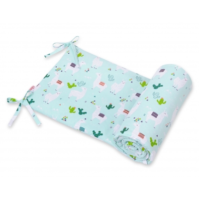 Universal Bettumrandung für Babybett - Lamas minze