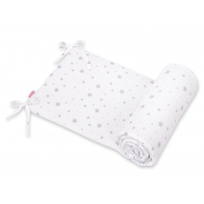 Universal Bettumrandung für Babybett - Mini Sternchen grau