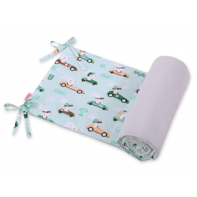 Universal Bettumrandung für Babybett - Minze Hasen
