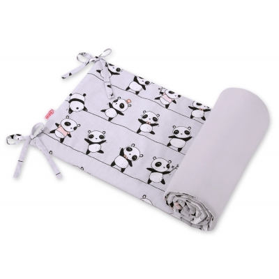Universal Bettumrandung für Babybett - Panda grau