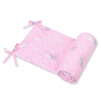 Universal Bettumrandung für Babybett - rosa rabbits