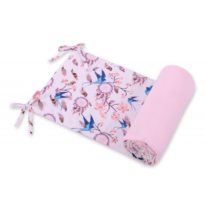 Universal Bettumrandung für Babybett - Schwalben blau