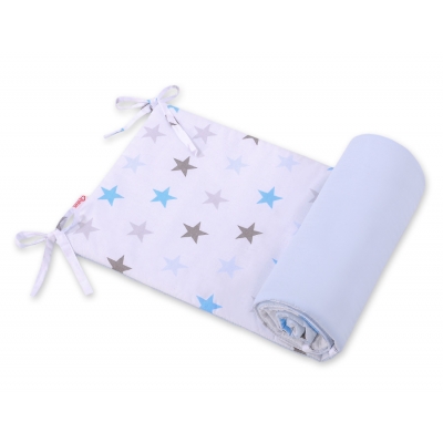 Universal Bettumrandung für Babybett - Sternen grau -blau