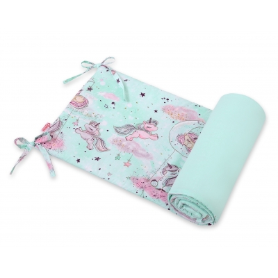 Universal Bettumrandung für Babybett - unicorn mint