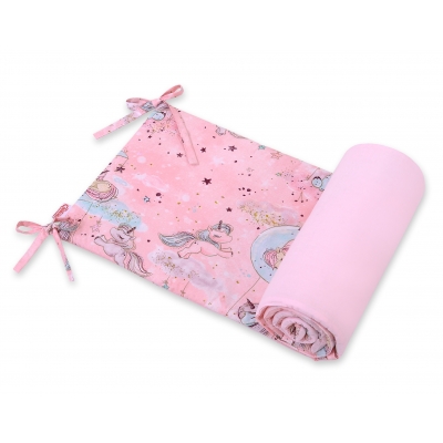Universal Bettumrandung für Babybett - unicorn rosa