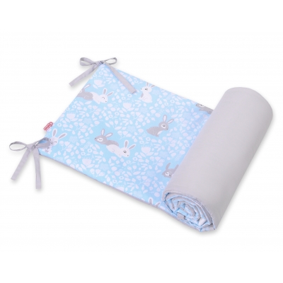 Universal doppelseitig Kopfschutz für Kinderbett - blue rabbits