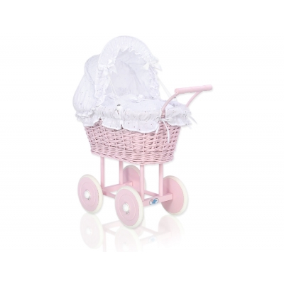 Vintage Puppenwagen Weiß Weiß mit Stickerei nr 81699-906