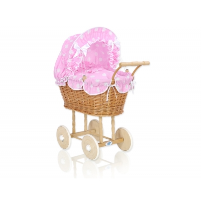 Weide Puppenwagen Bettwäsche Rosa Punktmuster nr 1699-736