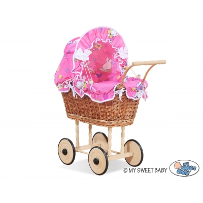 Weide Geflochten Puppenwagen Natur Farbe