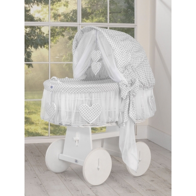 Weide Stubenwagen mit Haube- Amelie Blumenmuster grau