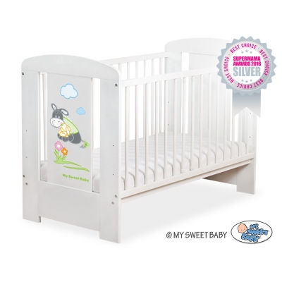 Weiß Babybett 120x60cm Esel Luca nr 5011-07-816