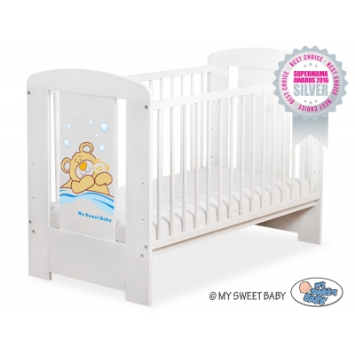 Weiß Gitterbett 120x60cm Teddy Bär Barnaba nr 5005-07-803