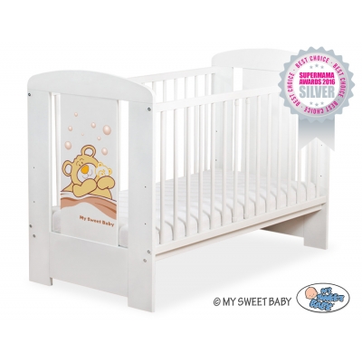 Weiß Gitterbett 120x60cm Teddy Bär Barnaba nr 5005-07-805