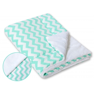 Wendedecke doppelseitig minky - Chevron minze