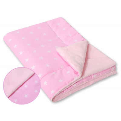 Wendedecke doppelseitig minky - Rosa Sternchen