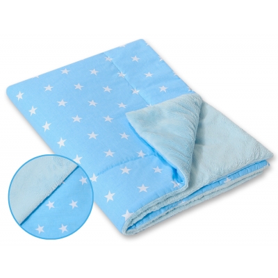 Wendedecke doppelseitig minky - Sternchen blau