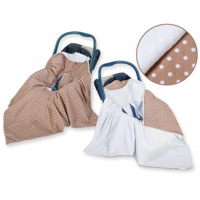 Wendedecke für Babysitz - Braun-Punktemuster