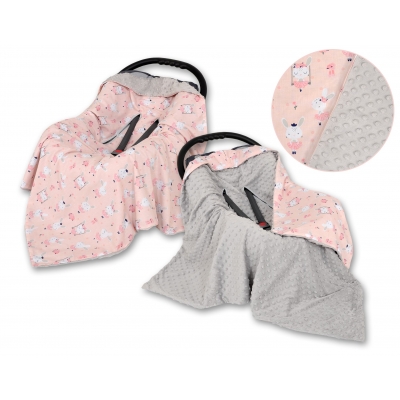 Wendedecke für Kindersitz - Ballerinen rosa/grau