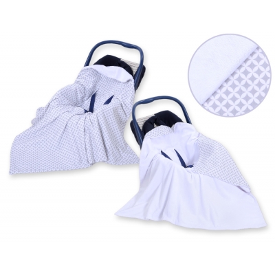 Wendedecke für Kindersitz - Grau-Blumenmuster