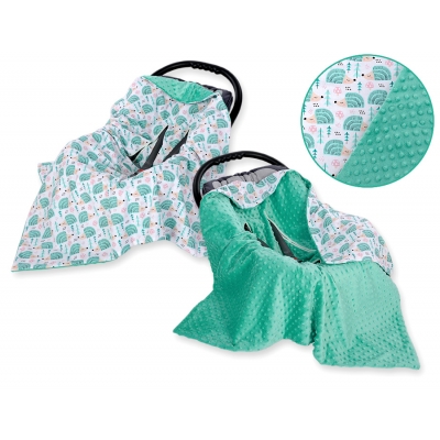 Wendedecke für Kindersitz - Igel mint