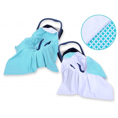 Einschlagdecke für Kindersitz - Minze-Blumenmuster