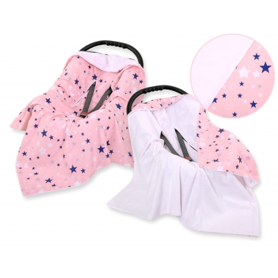 Wendedecke für Kindersitz - rosa-blaue Sternen