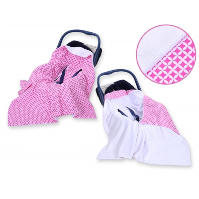 Einschlagdecke für Kindersitz - Rosa-Blumenmuster