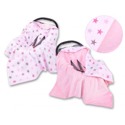 Wendedecke für Kindersitz - Rosa-graue Sternen