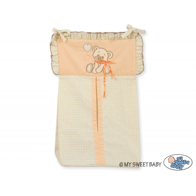 Windelntasche - Bär mit Schleife pfirsich