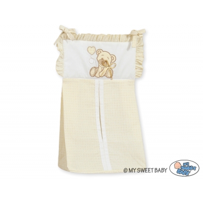 Windelntasche - Bär mit Schleife weiß