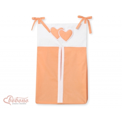 Windelntasche für Babybett - Hängende Herzen orange