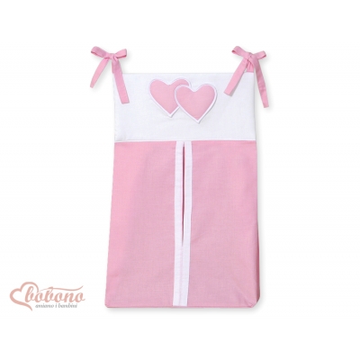 Windelntasche für Babybett - Hängende Herzen rosa