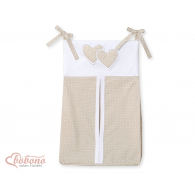 Windelntasche - Hängende Herzen Beige-Punktemuster