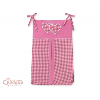 Windelntasche - Hängende Herzen dunkel rosa kariert