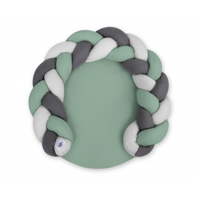 Zopf Babynest / Spielmatte 2 in1 - weißgrün- grau - anthrazit