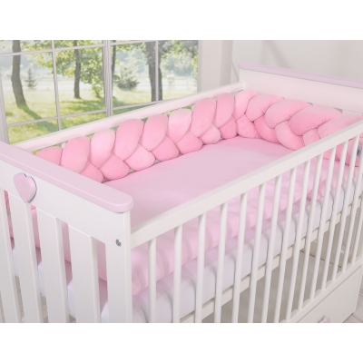Plüsch Rosa Bettumrandung Zopf für Mädchen