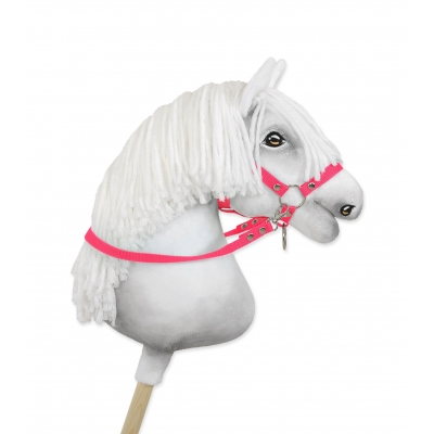 Zügel für Hobby Horse aus Gurtband neon pink