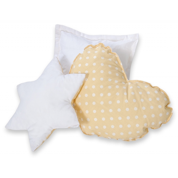 3tlg Kissen-Set - Beige-Punktemuster