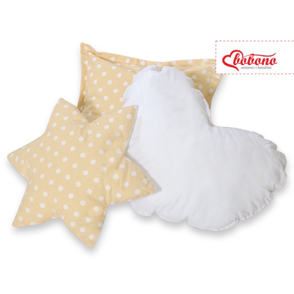 3tlg Kissen-Set - Beige-Punktemuster