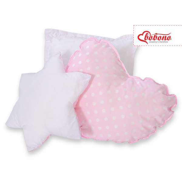 3tlg Kissen-Set - Rosa-Punktemuster