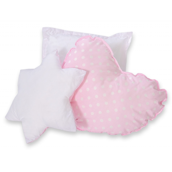 3tlg Kissen-Set - Rosa-Punktemuster